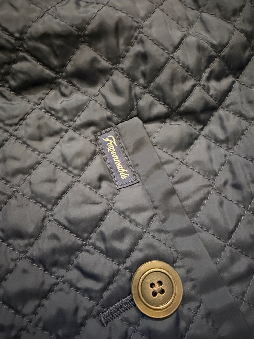 Faconnable Quilted Navy Button-Front Vest Women’s Large - Picture 6 of 7
